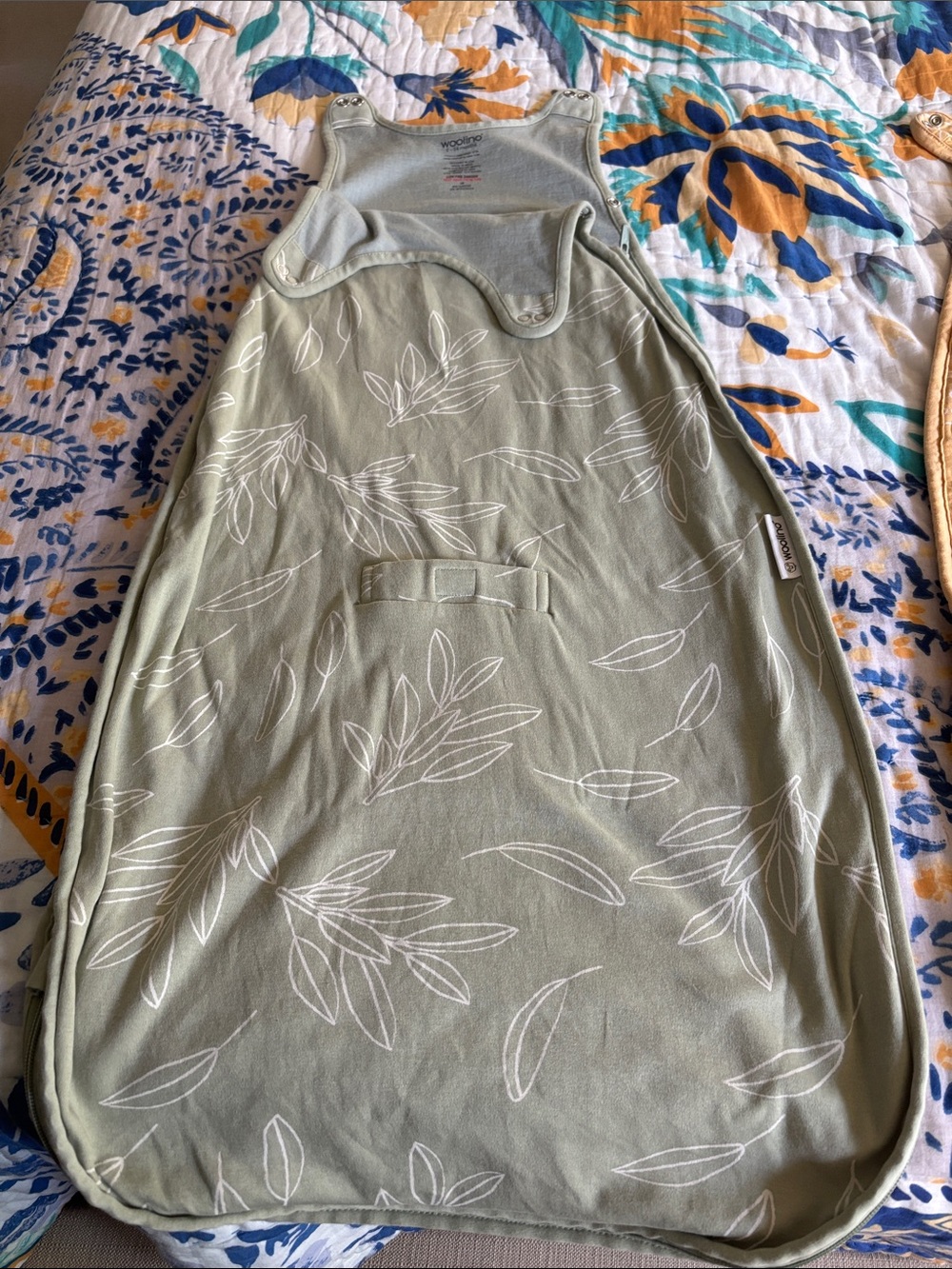 Green Leaf Baby Sleep Sack woolino 4 seasons 2-24m
